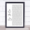 Dua Lipa Be The One White Script Song Lyric Quote Print
