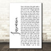 Faithless Insomnia White Script Song Lyric Quote Print