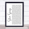 Fleetwood Mac Silver Springs White Script Song Lyric Quote Print