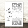 Foo Fighters My Hero White Script Song Lyric Quote Print