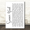 Frank Sinatra Summer Wind White Script Song Lyric Quote Print