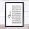 Guns N' Roses Patience White Script Song Lyric Quote Print