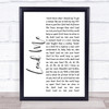 Kip Moore Lead Me White Script Song Lyric Quote Print