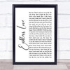 Lionel Richie & Mariah Carey Endless Love White Script Song Lyric Quote Print