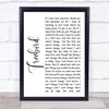 Lynyrd Skynyrd Freebird White Script Song Lyric Quote Print