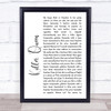 Queen Killer Queen White Script Song Lyric Quote Print