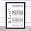 Sister Hazel This Kind Of Love White Script Song Lyric Quote Print