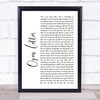 The Amity Affliction Open Letter White Script Song Lyric Quote Print