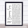 The Decemberists A Beginning Song White Script Song Lyric Quote Print