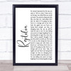 The Strokes Reptilia White Script Song Lyric Quote Print