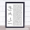 Todd Rundgren I Saw The Light White Script Song Lyric Quote Print