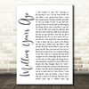 Adele Million Years Ago White Script Song Lyric Print
