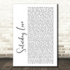 Alexander O'Neal Saturday Love White Script Song Lyric Print