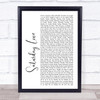 Alexander O'Neal Saturday Love White Script Song Lyric Print