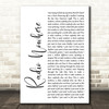 Bruce Springsteen Radio Nowhere White Script Song Lyric Print