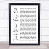 Bruce Springsteen Tenth Avenue Freeze Out White Script Song Lyric Print