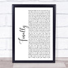 CeCe Peniston Finally White Script Song Lyric Print
