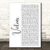 Culture Club Victims White Script Song Lyric Print