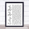 Dustin Lynch Cowboys And Angels White Script Song Lyric Print