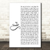 Elvis Costello She White Script Song Lyric Print