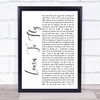 Foo Fighters Learn To Fly White Script Song Lyric Print