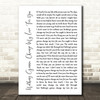 Glenn Mederios Nothing Gonna Change My Love For You White Script Song Lyric Print