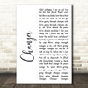 Kelly Osbourne feat. Ozzy Osbourne Changes White Script Song Lyric Print