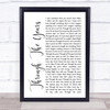 Kenny Rogers Through The Years White Script Song Lyric Print