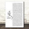 Khalid Better White Script Song Lyric Print