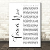 Michael Buble Forever Now White Script Song Lyric Print