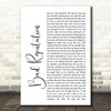 Shawn Mendes Bad Reputation White Script Song Lyric Print