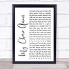 Stevie Wonder My Cherie Amour White Script Song Lyric Print