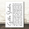 The Beatles Golden Slumbers White Script Song Lyric Print