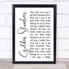 The Beatles Golden Slumbers White Script Song Lyric Print