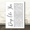 Van Morrison Days Like This White Script Song Lyric Print