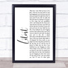 X Ambassadors Litost White Script Song Lyric Print