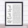 Blue October A Quiet Mind White Script Song Lyric Print