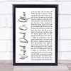 Bon Jovi Wanted Dead Or Alive White Script Song Lyric Print