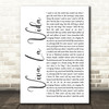 Coldplay Viva La Vida White Script Song Lyric Print