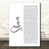 Coldplay Shiver White Script Song Lyric Print