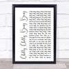 Dick Van Dyke Chitty Chitty Bang Bang White Script Song Lyric Print