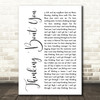 Dua Lipa Thinking 'Bout You White Script Song Lyric Print