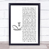 Ed Roland Collective Soul Run White Script Song Lyric Print