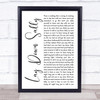 Eric Clapton Lay down Sally White Script Song Lyric Print