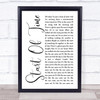 Gabrielle Aplin Start Of Time White Script Song Lyric Print