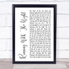Lionel Richie Running With The Night White Script Song Lyric Print