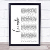 Marillion Lavender White Script Song Lyric Print