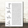Passenger Life's For The Living White Script Song Lyric Print