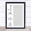 Passenger Life's For The Living White Script Song Lyric Print