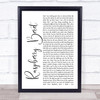 Prince Raspberry Beret White Script Song Lyric Print